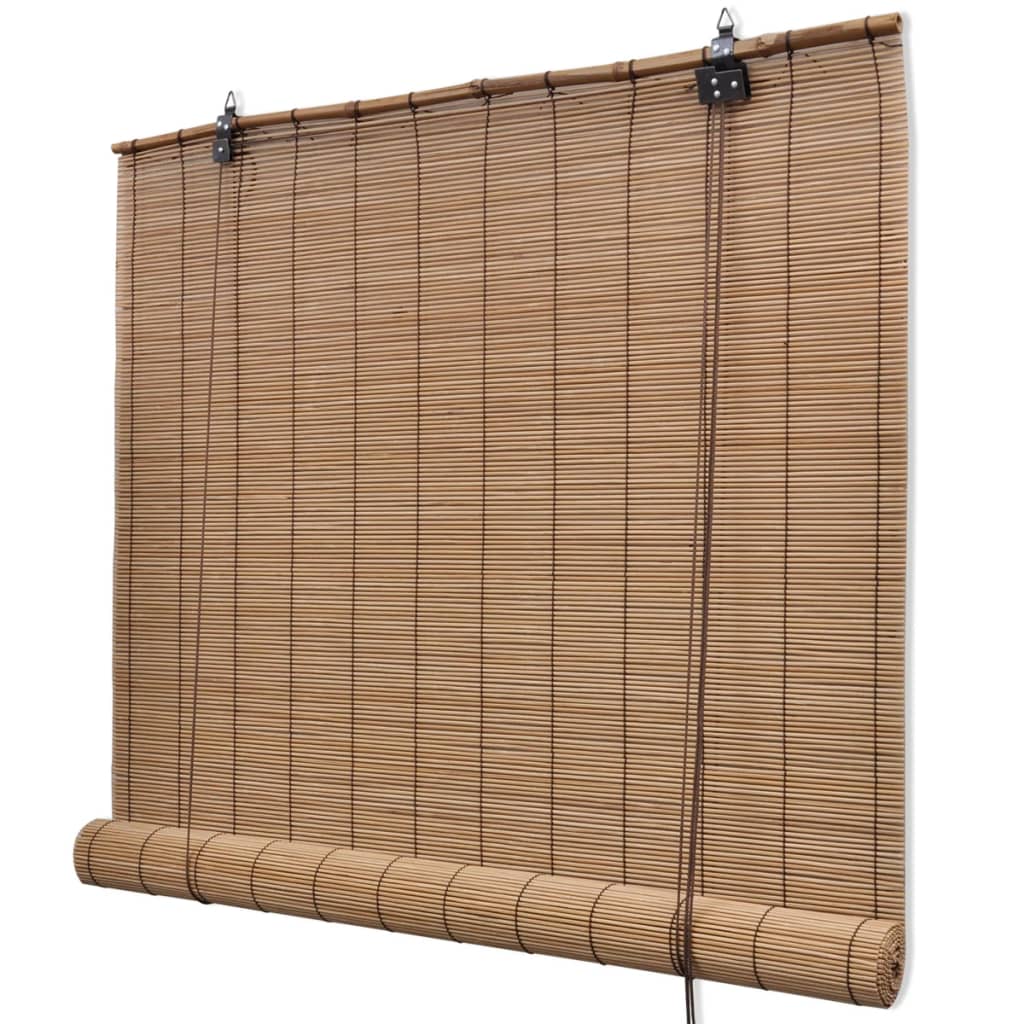 Stores à rouleaux vidaxl 2 pcs 120x220 cm en brun bambou