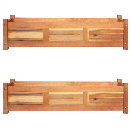 Vidaxx erhöhte Pflanzgefäße 2 Stück 100x30x25 cm Akazienholz