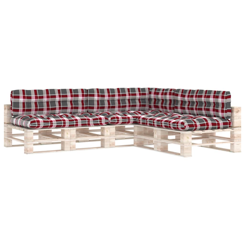 VidaXL Bank cushions Pallet 7 St and Red window pattern