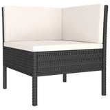Vidaxl 4-delige loungeset met kussens poly rattan zwart