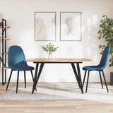 Vidaxl eetkamerstoelen 2 st fluweel blauw