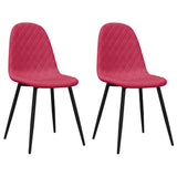 Vidaxl eetkamerstoelen 2 st fluweel wijnrood