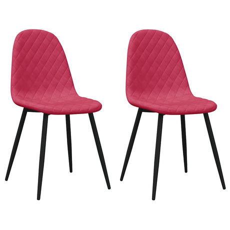 Vidaxl eetkamerstoelen 2 st fluweel wijnrood