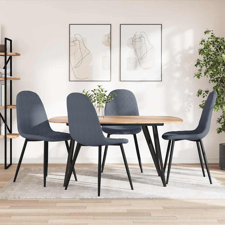 Vidaxl eetkamerstoelen 4 st fluweel donkergrijs