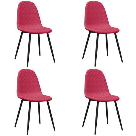 Vidaxl eetkamerstoelen 4 st fluweel wijnrood