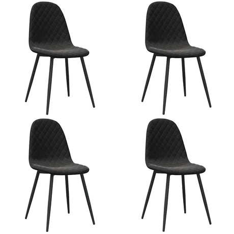 Vidaxl eetkamerstoelen 4 st fluweel zwart