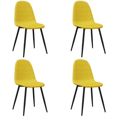 Vidaxl eetkamerstoelen 4 st fluweel mosterdgeel