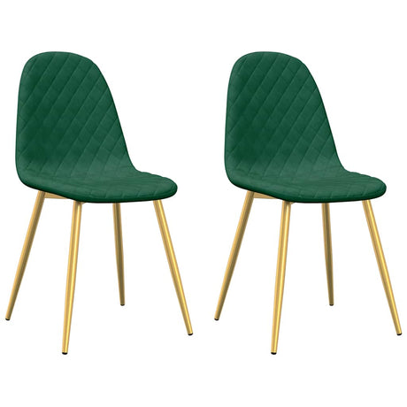 Vidaxl eetkamerstoelen 2 st fluweel donkergroen