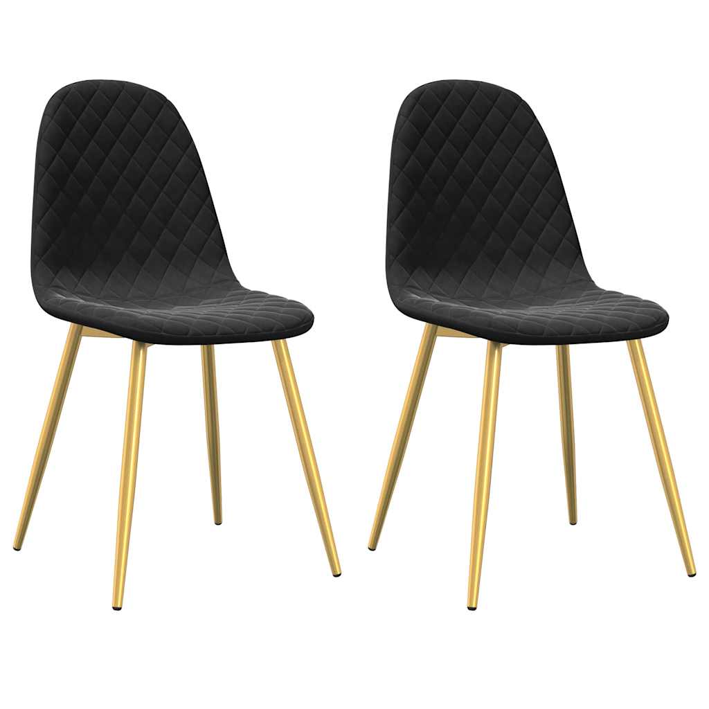 Vidaxl eetkamerstoelen 2 st fluweel zwart