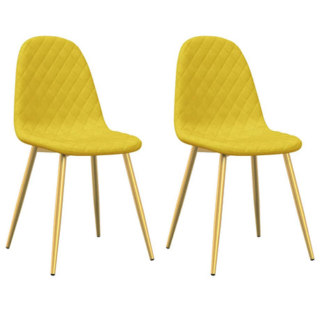 Vidaxl eetkamerstoelen 2 st fluweel mosterdgeel