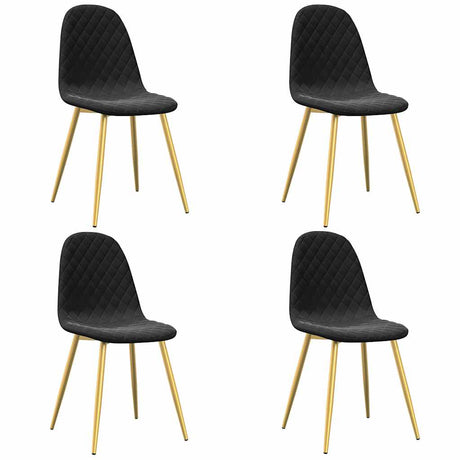 Vidaxl eetkamerstoelen 4 st fluweel zwart