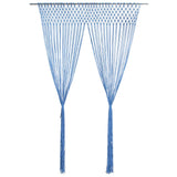 Vidaxl Curtain Macramé 140x240 cm blu cotone