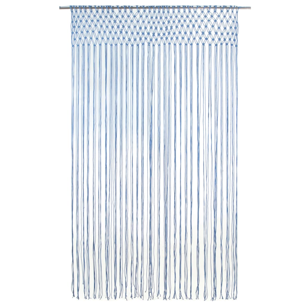 Vidaxl Curtain Macramé 140x240 cm blu cotone