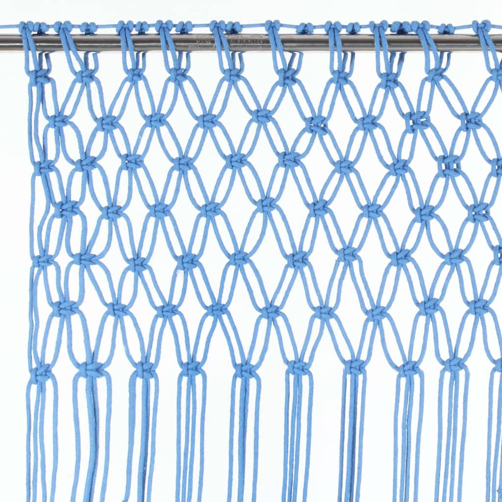 Vidaxl Curtain Macramé 140x240 cm blu cotone