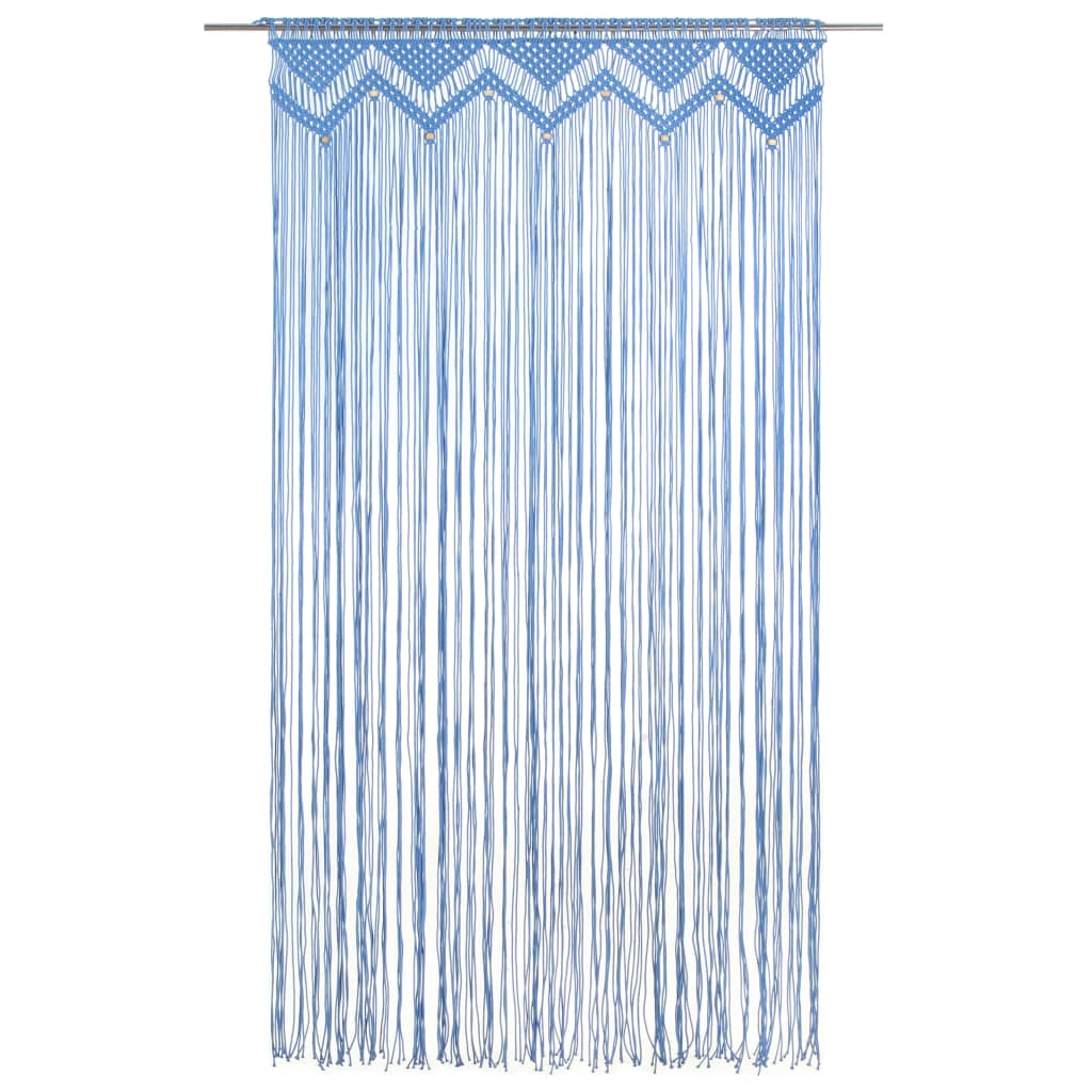 Vidaxl rideau macramé 140x240 cm Coton bleu