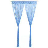 Vidaxl Curtain Macramé 140x240 cm Cotton Blue