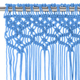 Vidaxl Curtain Macramé 140x240 cm Cotton Blue