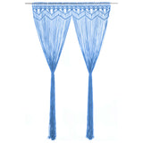 Vidaxl Vorhang Macramé 140x240 cm Baumwollblau