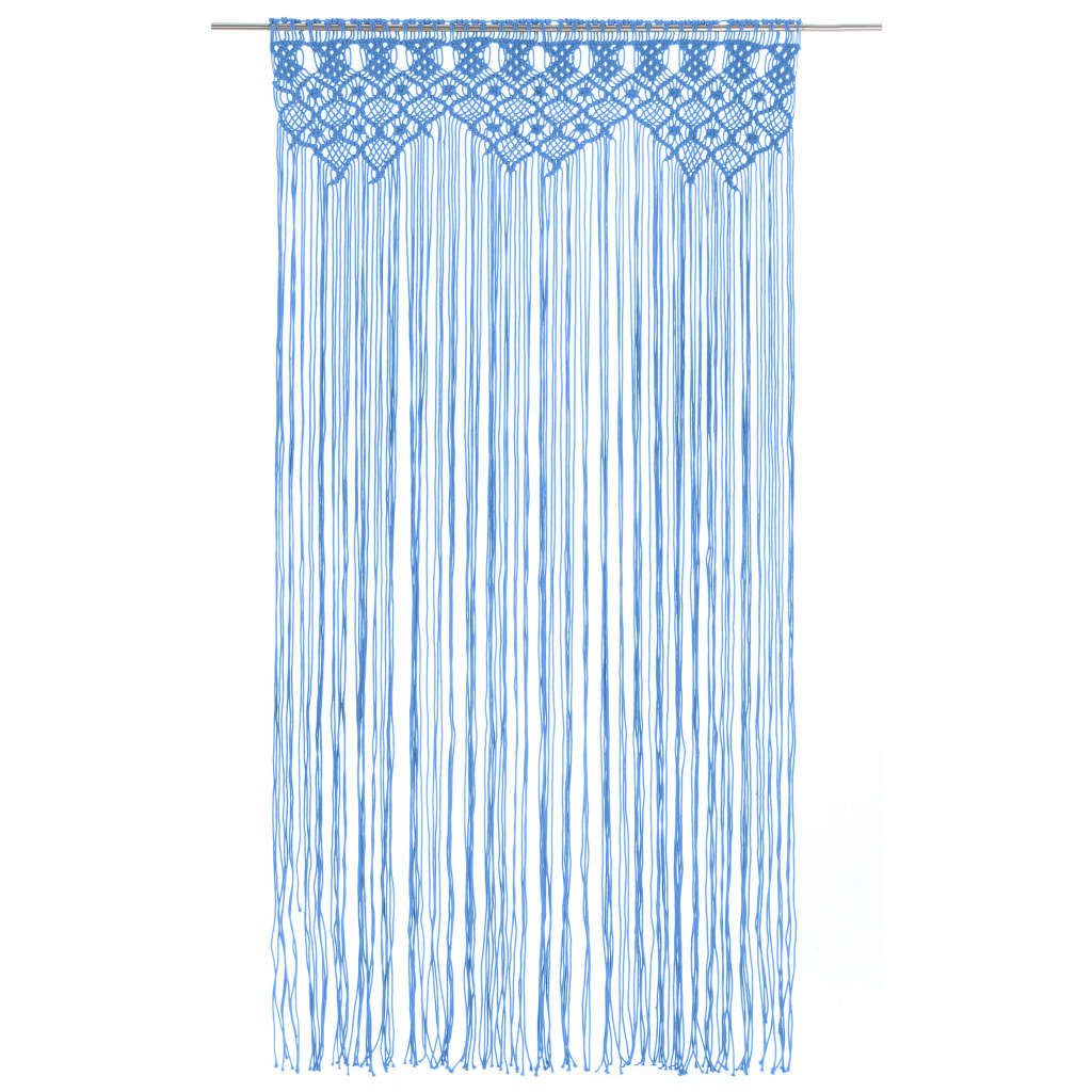 Vidaxl rideau macramé 140x240 cm Coton bleu