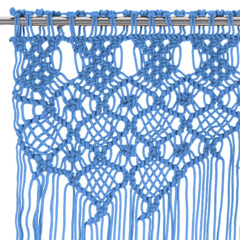 Vidaxl rideau macramé 140x240 cm Coton bleu