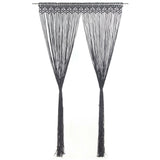 VIDAXL -Vorhang Macramé 140x240 cm Baumwoll -Anthrazit