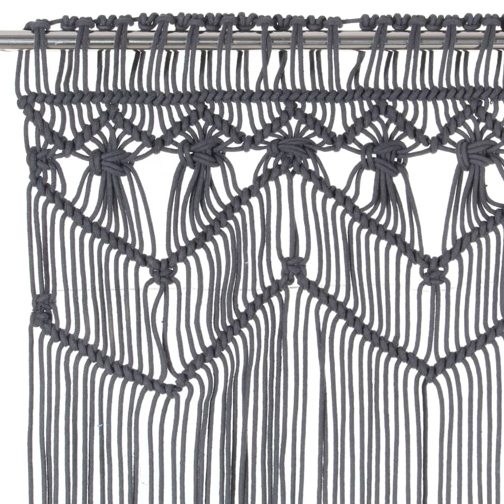 Vidaxl Curtain Macramé 140x240 cm Cotton Anthracite