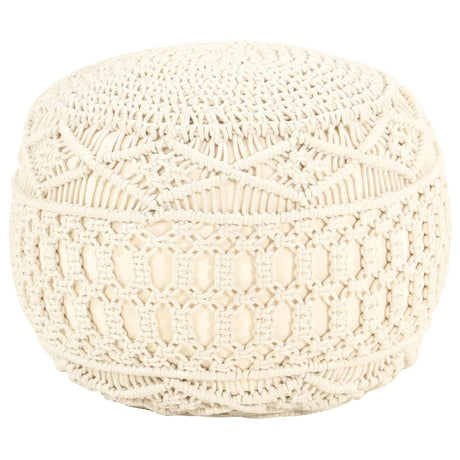 Vidaxl poef macramé handgemaakt 45x30 cm katoen