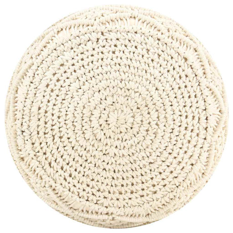 Vidaxl poef macramé handgemaakt 45x30 cm katoen