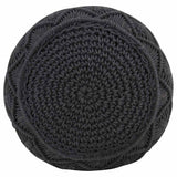 Vidaxl poef macramé handgemaakt 45x30 cm katoen antraciet