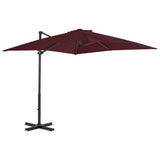 Vidaxl flytende parasol med aluminiumstang 250x250 cm burgunder rød