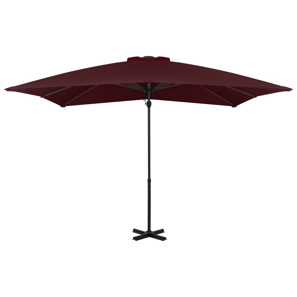 Vidaxl flytende parasol med aluminiumstang 250x250 cm burgunder rød