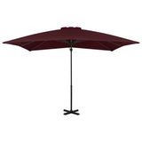 Vidaxl flytende parasol med aluminiumstang 250x250 cm burgunder rød