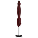 Vidaxl -schwimmendes Parasol mit Aluminiumpol 250x250 cm Burgunderrot