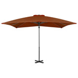 Vidaxl -schwimmendes Parasol mit Aluminiumpol 250x250 cm Terrakotta -gelöscht