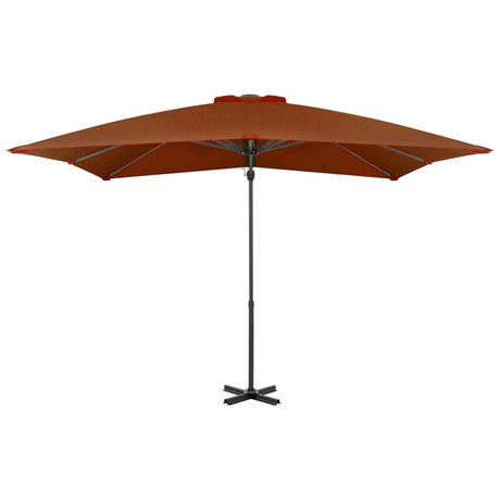 Vidaxl -schwimmendes Parasol mit Aluminiumpol 250x250 cm Terrakotta -gelöscht