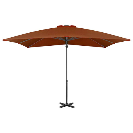 Vidaxl -schwimmendes Parasol mit Aluminiumpol 250x250 cm Terrakotta -gelöscht