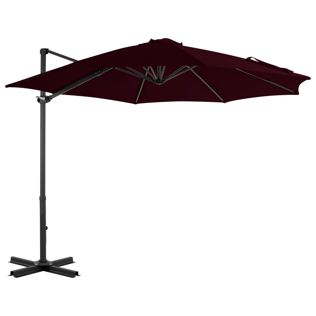 Vidaxl flytende parasol med aluminiumstang 300 cm rød