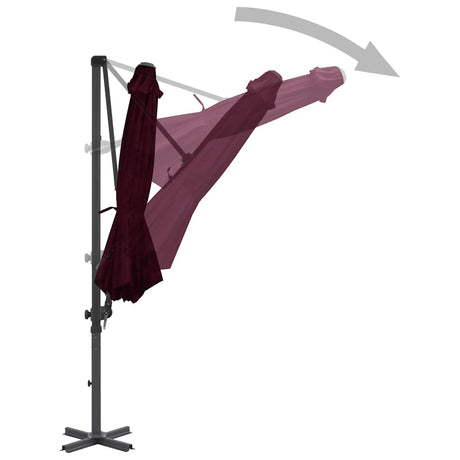 Vidaxl -schwimmendes Parasol mit Aluminiumpol 300 cm Rot