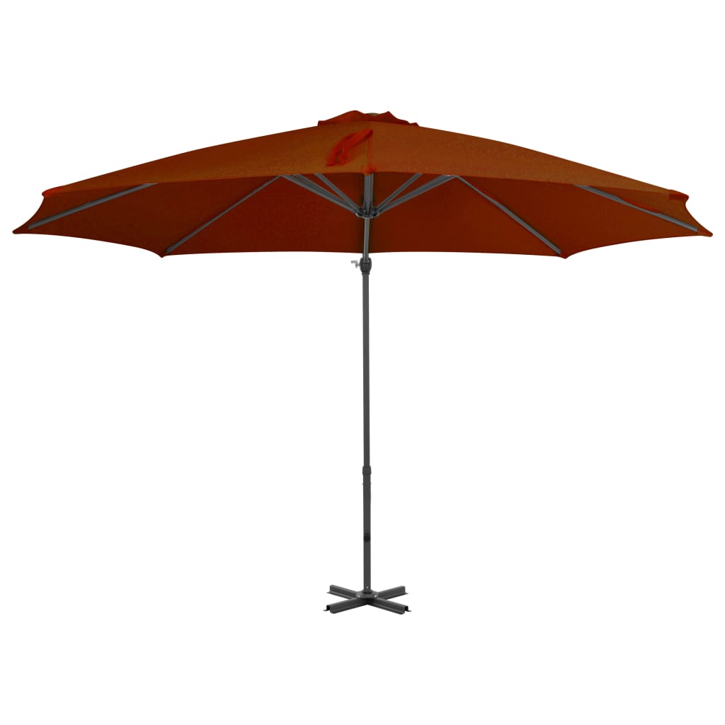 Parasol flotante de Vidaxl con poste de aluminio 300 cm de terracota