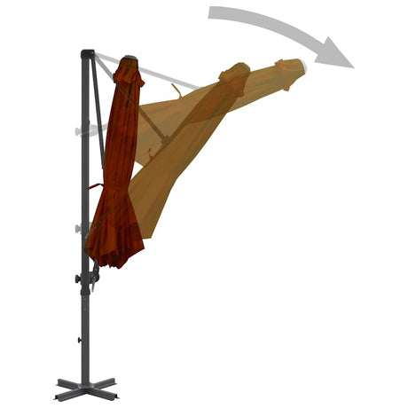 Vidaxl -schwimmendes Parasol mit Aluminiumpol 300 cm Terrakotta -gelöscht