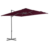 Vidaxl -schwimmender Parasol mit Stahlpol 250x250 cm Burgunderrot