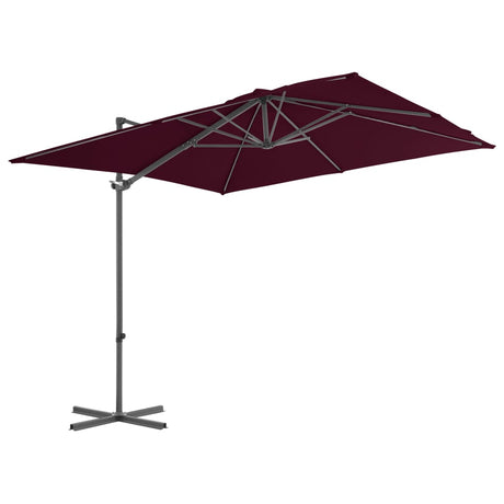 Vidaxl pływający parasol ze stalowym słupem 250x250 cm Burgundii czerwony