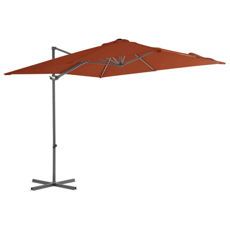 Vidaxl -schwimmendes Parasol mit Stahlstange 250x250 cm Terrakotta -gelöscht
