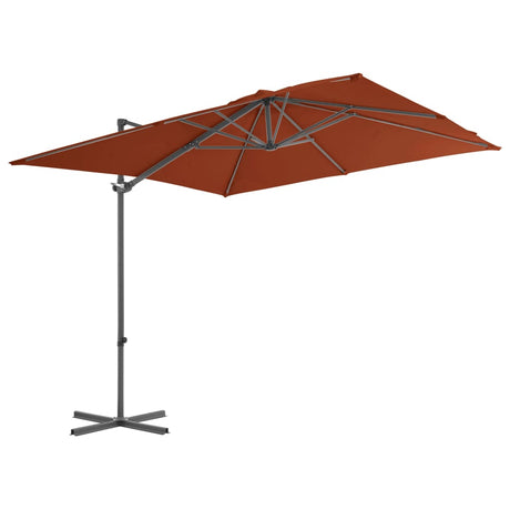 Vidaxl -schwimmendes Parasol mit Stahlstange 250x250 cm Terrakotta -gelöscht