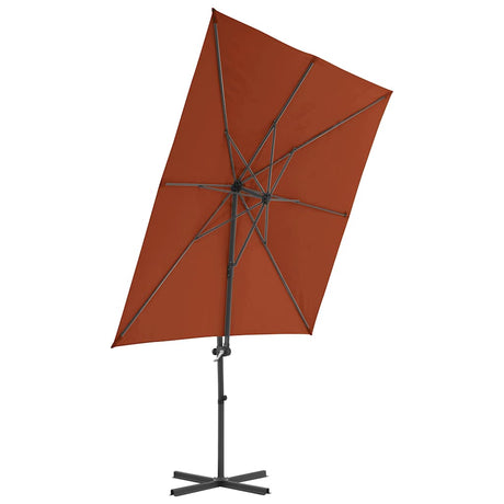Vidaxl -schwimmendes Parasol mit Stahlstange 250x250 cm Terrakotta -gelöscht