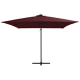 Vidaxl pływający parasol z oświetleniem LED 250x250 cm Bordeaux Red