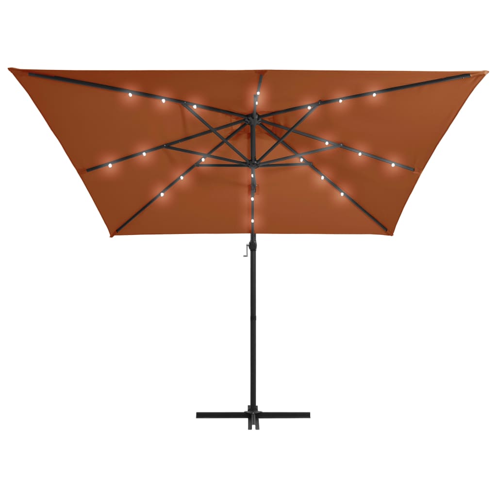 Vidaxl pływający parasol z oświetleniem LED 250x250 cm terakotowe