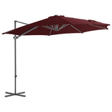 Vidaxl pływający parasol ze stalowym biegunem 300 cm Bordeaux Red