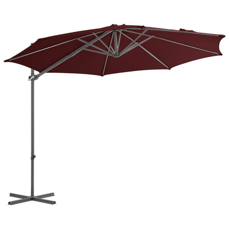 Vidaxl pływający parasol ze stalowym biegunem 300 cm Bordeaux Red