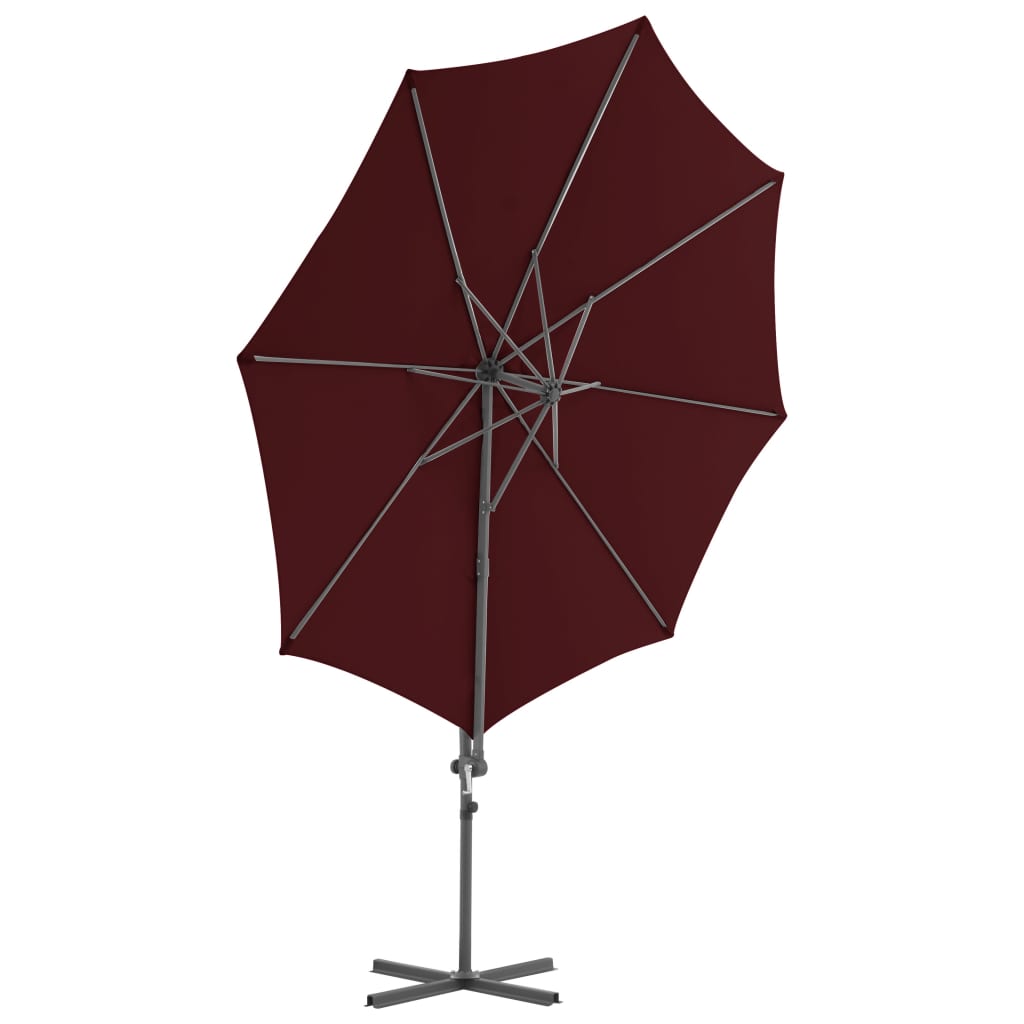 Vidaxl pływający parasol ze stalowym biegunem 300 cm Bordeaux Red